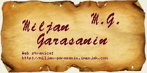 Miljan Garašanin vizit kartica
